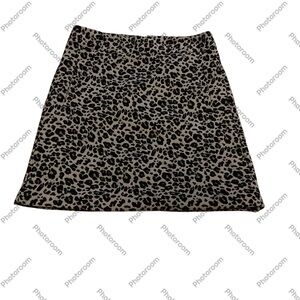 LOFT leopard Mini A-Line Skirt flaw‎